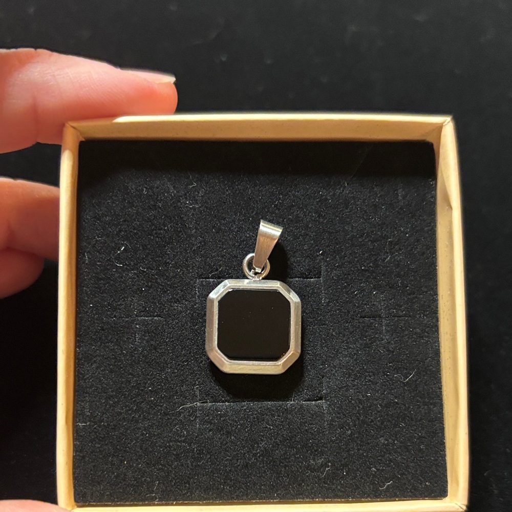 Elegant Silver and Black Pendant